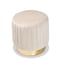 Baxton Studio Kirana Glam and Luxe Beige Velvet Fabric and Gold PU Leather Ottoman 175-11240-Zoro - alternate 5